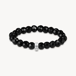 Thomas Sabo CHARM BRACELET WITH OVAL OBSIDIAN BEADS